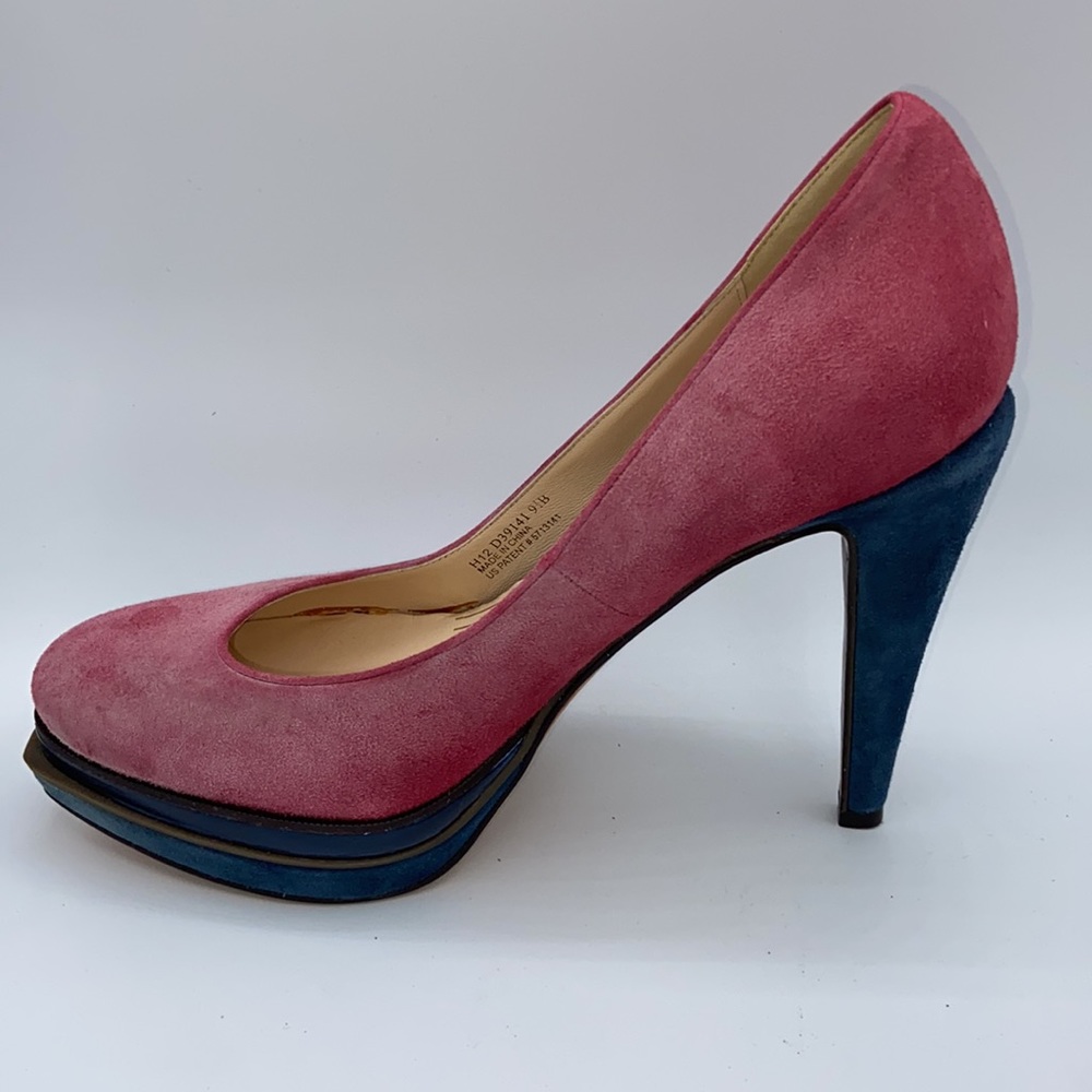COLE HAAN Suede Platform Pumps Heels 9.5B NIKE AIR - Picture 5 of 15